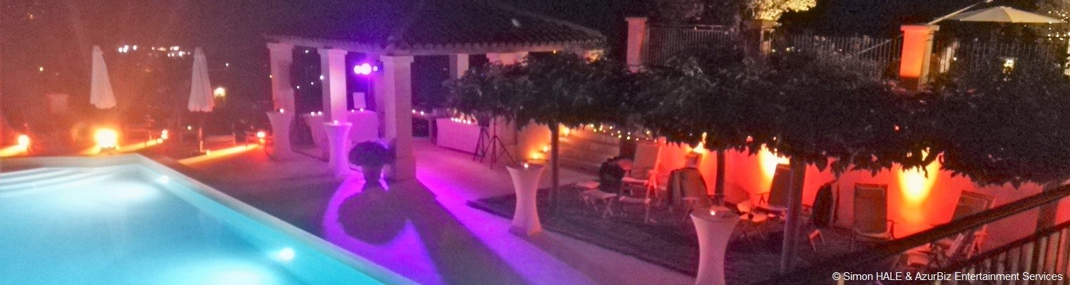 We can also supply Ambient Uplighting to set the right mood for your private party, corporate  event or wedding reception - St-Tropez, Cannes, Monaco / Monte-Carlo - French Riviera, Provence